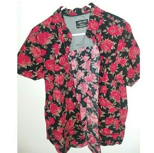 Rose Short Sleeve Button Up